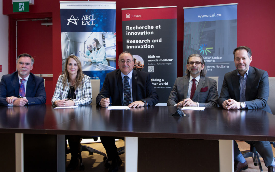 EACL, les LNC et l’Université d’Ottawa signent un protocole d’entente en vue de poursuivre leur collaboration en matière de recherche